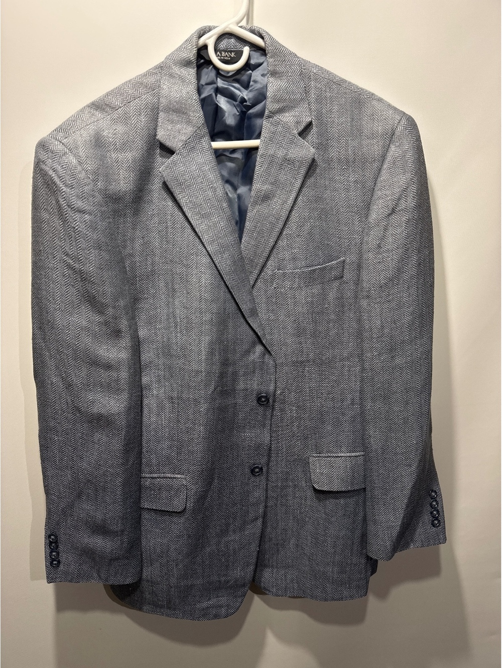 Jos. A. Bank Men's 44R Tailored Fit Gray Linen Silk Blazer